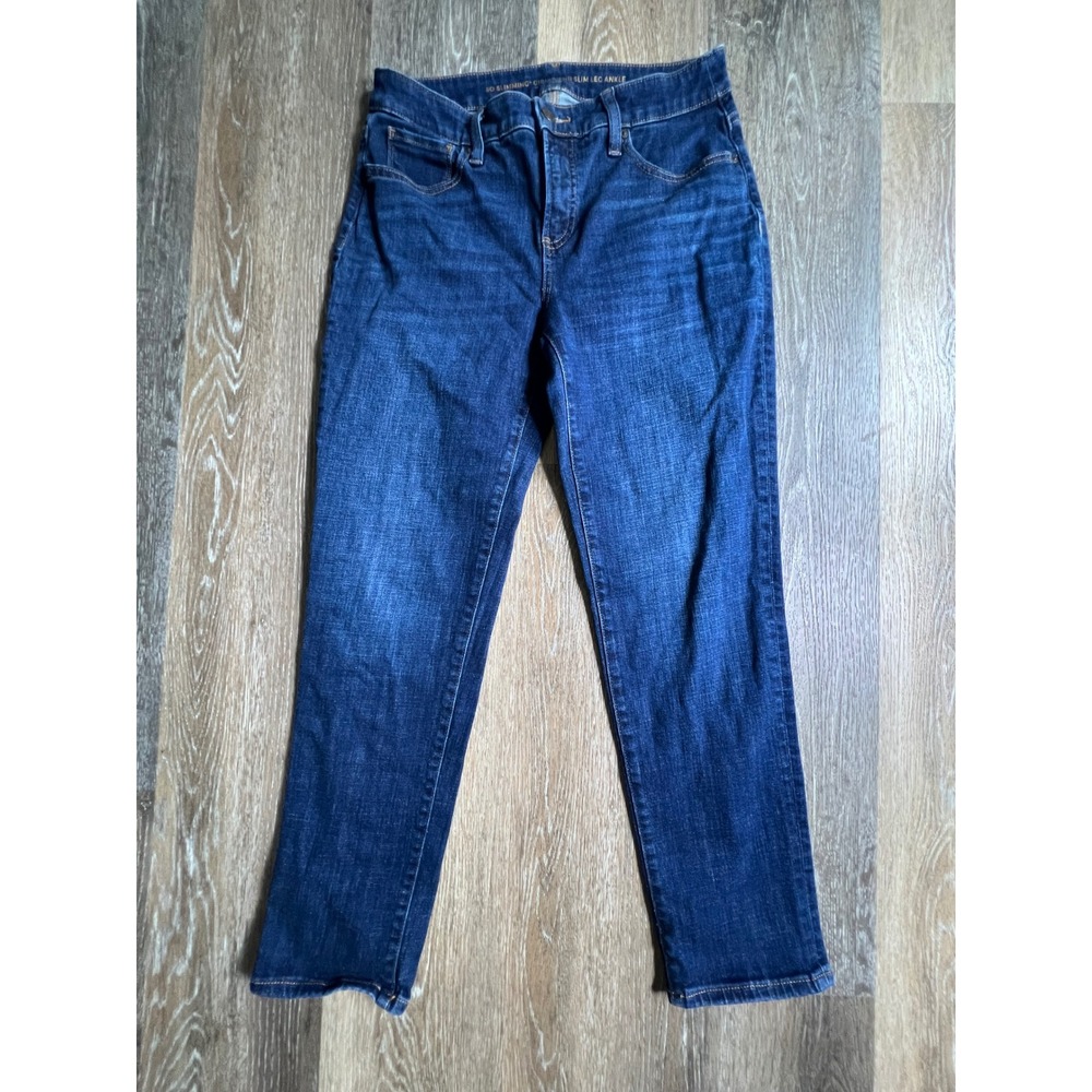 Chico's So Slimming Girlfriend Slim Leg Ankle Jeans Women 0 Blue Dark Wash Denim